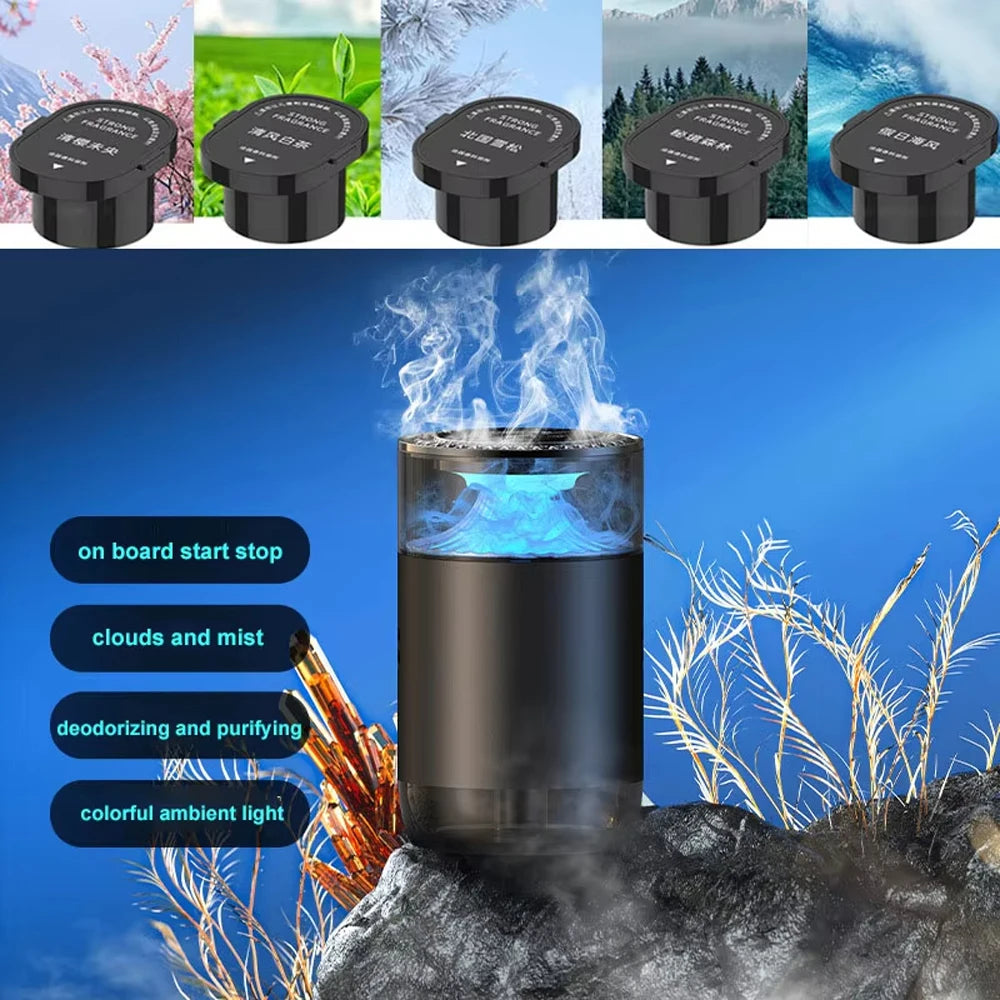 2025 New Car Air Freshener, Sea Mist & Cloud Aroma, Smart Atomizing Diffuser, Natural Fragrance, Auto Spray Air Freshener Machin